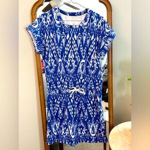 LOFT Ikat Terrycloth Drawstring Dress